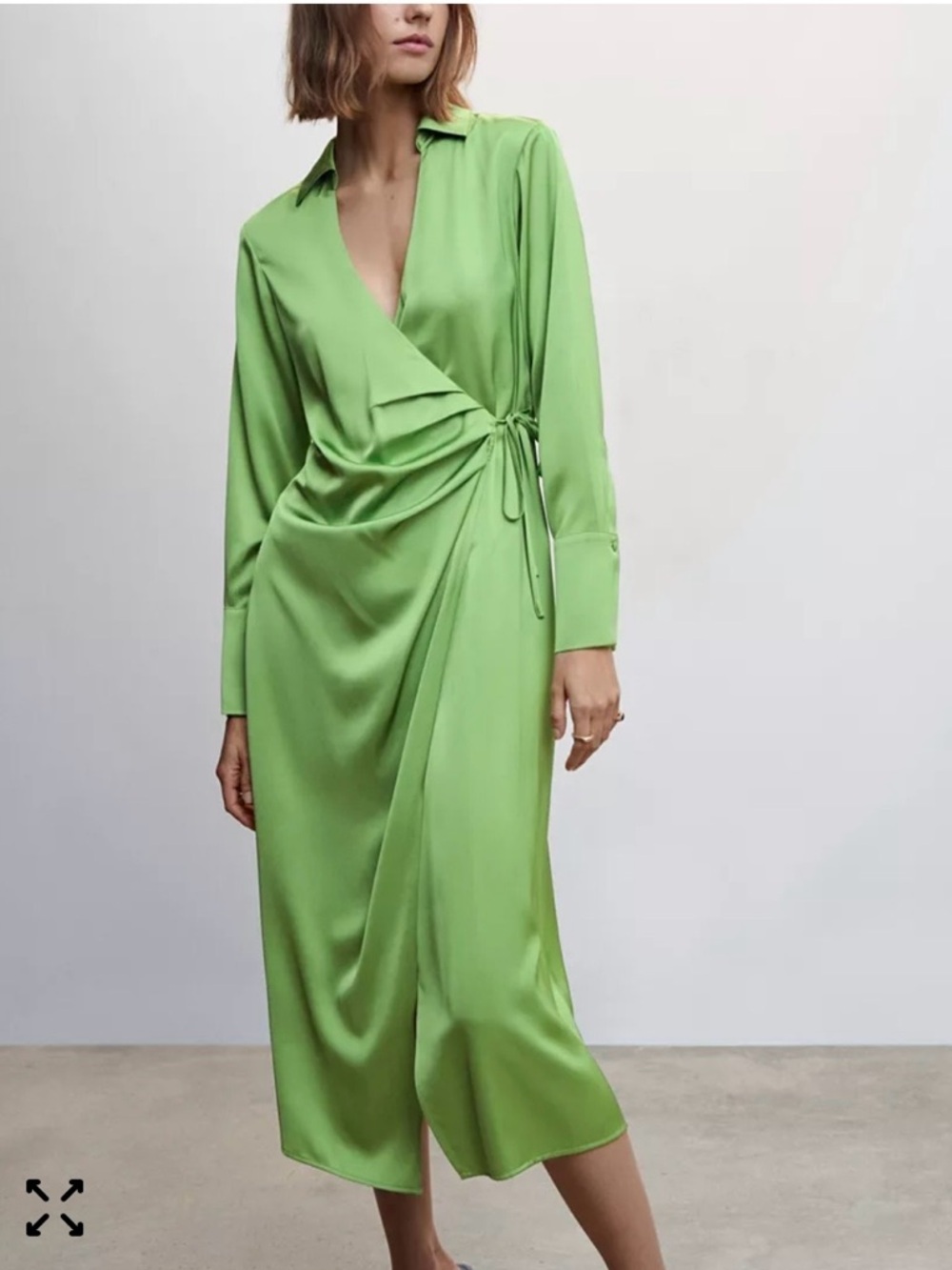New Mango satin draped dress